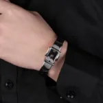 European and American Style Belt Buckle Stainless Steel Trendy Punk Style Men's Bracelet Multicolor Wide Leather Rope Bracelet - Image 4