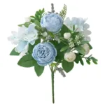 Blue Silk Bouquets Artificial Forest Hydrangea Peony Bud Wedding Bride Hand Bouquet Home Garden Desktop Flower Arrangement Decor - Image 7