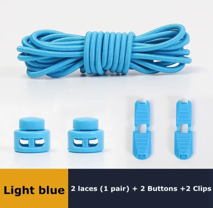 No Tie Shoe Laces Suitable for All Shoes Round Spring Lock Elastic Shoelaces Quick Wear in 1 Second Hiking Sports Lazy Shoelace - Image 26