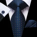 Hi-Tie Designer Black Blue Striped 63inch Silk Men Tie Extra Long Ties for Men Woven Classic 160cm Men Necktie Pocket Square Set - Image 22