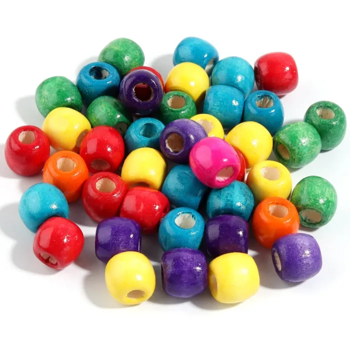 Natural Wooden Beads For Jewelry Making Big Hole Wood Beads Loose Spacer Beads DIY Hair Accessories Bracelet Necklace Wholesale - Image 9