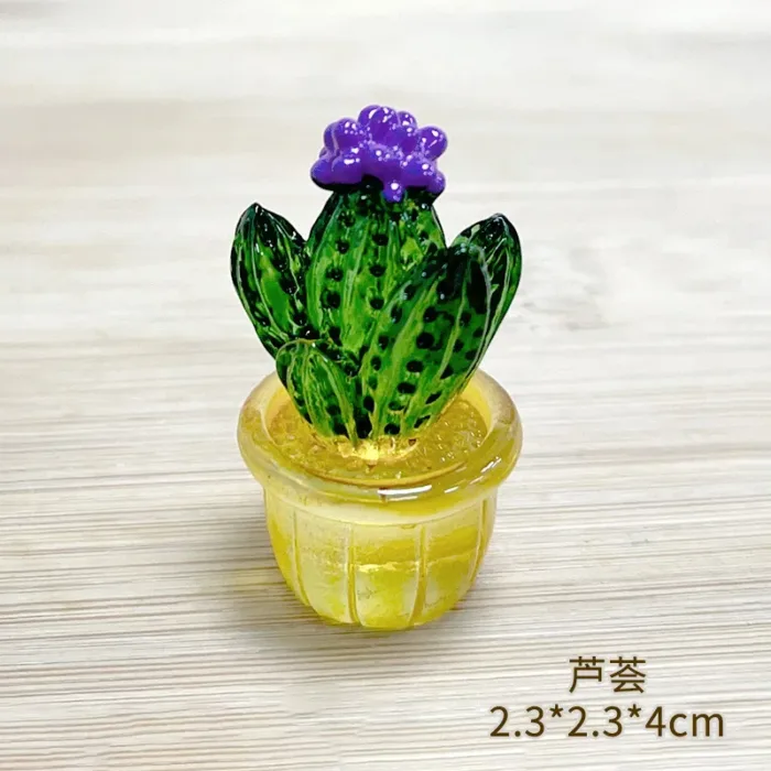 Creative Simulation Cactus Plant Decor Transparent Fleshy Car Computer Decoration Ornaments Decorative Crafts Home Accessories - Image 12