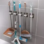 1pcs Punch-free Mop Holder Bathroom Shelf Wall-Mounted Mop Broom Hanger Self Adhesive Hooks Bathroom Storage Home Accessories - Image 2