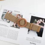 Vintage Bohemian Square Buckle Elastic Braided Belts Women Summer Wild Linen Weave Fake Straw Waist Belt Dress Shirt Decoration - Image 23