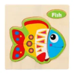 Montessori Wooden 3D Jigsaw Puzzle Cartoon Animals Children Learning Cognition Intelligence Puzzle Game Educational Toy for Kids - Image 14