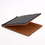 Leather Men Money Clips Metal Solid Wallets Credit Dollar Purses Money Holder portafoglio Wallet for Male Minimalist Card Holder - Image 2