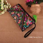 Women Ethnic National Retro Butterfly Flower Bags Handbag Coin Purse Embroidered Lady Clutch Tassel Small Flap Summer Sale Purse - Image 3