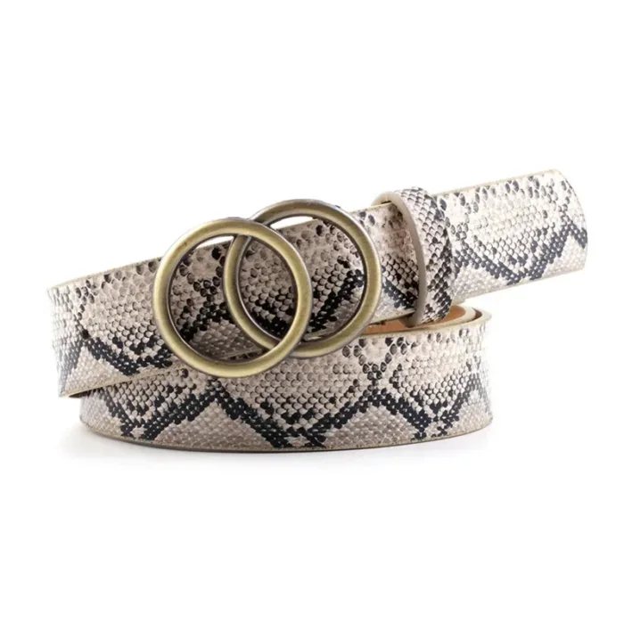 Luxury Designers Leopard Belt For Women Snake Zebra Print Thin Horsehair Waist Belt LeatherRing Buckle Belts Female - Image 2