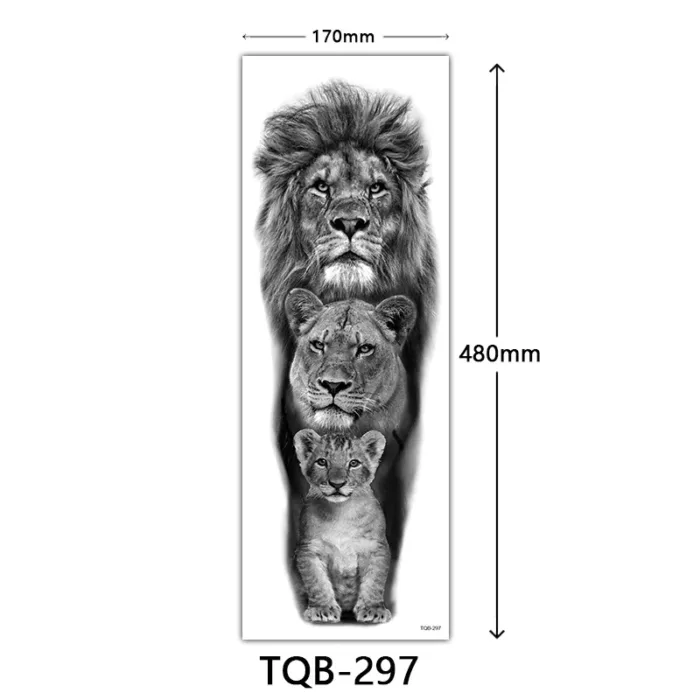 Body Art Full Fake Tatoo Tiger Wolf Flowers Rose Large Arm Tattoo Sticker Full Sleeve Waterproof Semi Permanent Tattoo Women Man - Image 13