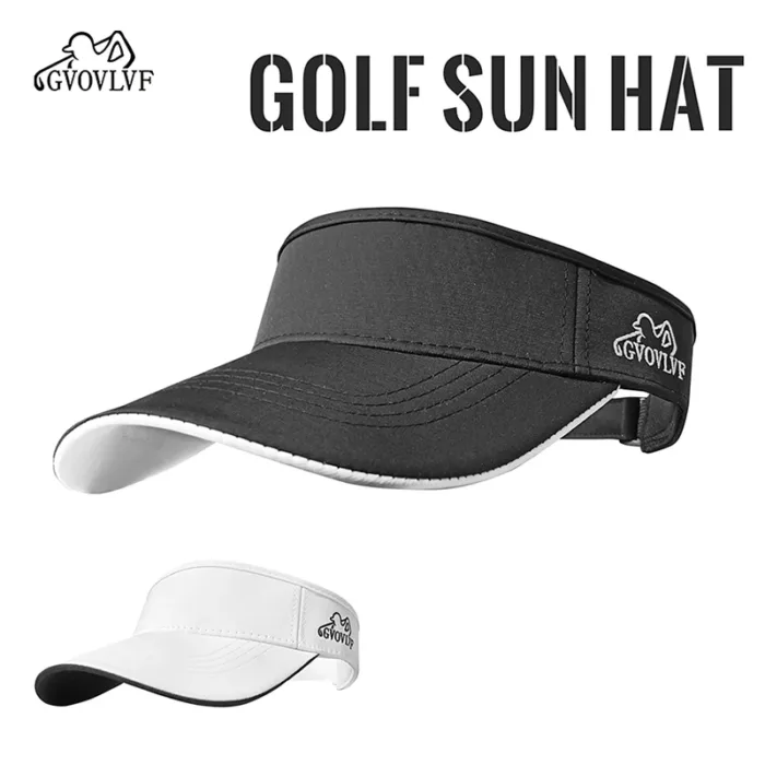 1pc Golf Visor Hat Sports Sun Visor Empty Top Sun Hat Adjustable Washed Solid For Men Women for Golf Cycling Fishing Tennis - Image 1