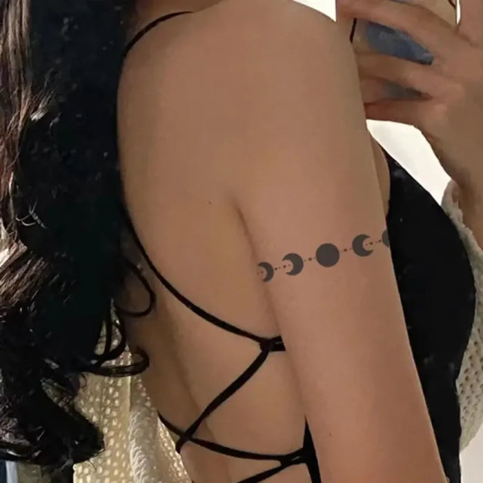Adhesive Tattoo Waterproof Moon Pattern Temporary Tattoo with Plant-based Adhesive Long-lasting Body Art Fake Tattoos for Easy - Image 2