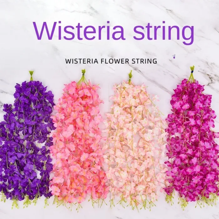 10pcs 50cm Artificial Wisteria Flower Strips Wedding Home Decoration Balcony Room Hanging Plastic Flower Ceiling Flower Vine - Image 1