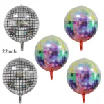 5pcs 4D Disco Balloons Laser for Wedding Happy Birthday Popular Party Decorations Rock and Roll Looks Round Cube Shaped Globos - Image 9