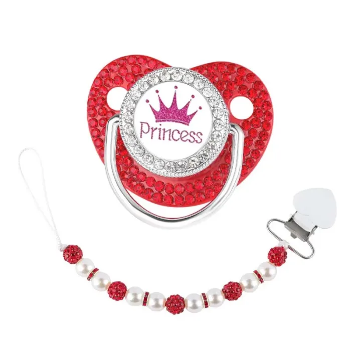 Luxury Crown Pacifier Clip Chain Set Baby Shower Gift Silicone Newborn Dummy Bpa Free Toddler Teether Zircon Baby Soother Nipple - Image 13