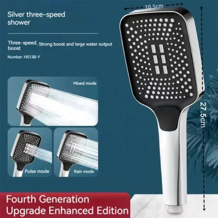 Adjustable Shower Head 3 Mode Rainfall Shower Large Flow Showerhead High Pressure Water Saving Shower Mixer Bathroom Accessories - Image 5