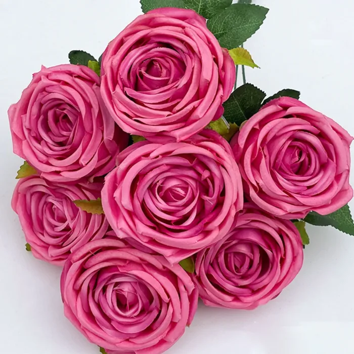 1PC A Bunch Of 7 Forks Silk Flower Emperor Concubine Rose Simulation Flower Home Living Room Wedding Decoration Roses - Image 3