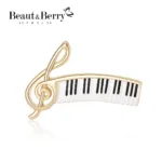 Beaut&Berry Trendy Piano Brooches for Women Unisex 2-color Musical Instrument Party Casual Brooch Pin Gifts