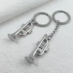 Trumpet Pendant Keychain for Men Simulation Horn Instrument Shape Pendant Keyring Car Accessories Key Chain Fashion Jewelry Gift - Image 2