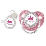 Luxury Crown Pacifier Clip Chain Set Baby Shower Gift Silicone Newborn Dummy Bpa Free Toddler Teether Zircon Baby Soother Nipple - Image 12