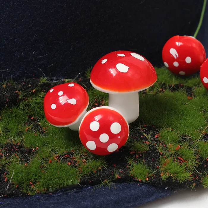 30/50pcs/Lot Mini Plastic Mushroom Artificial Flowers For Home Decor Christmas Ornaments New Year 2023 Cake Gifts Box Decoration - Image 4