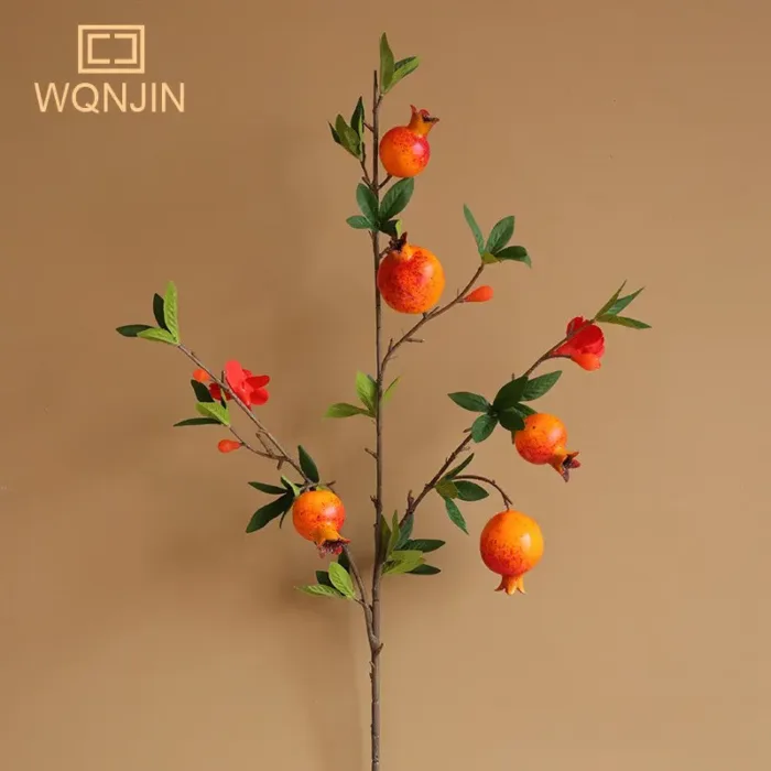 1PC Simulation 5 Heads Pomegranate Fruit,Home Living Room Decoration, New Year's Red Bonsai Decoration Artificial Flowers - Image 7