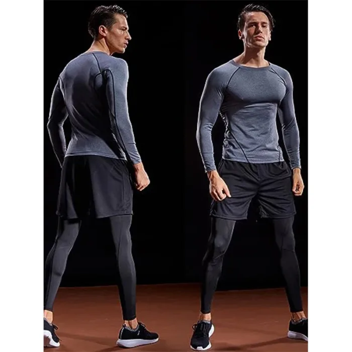 Compression Long Sleeve T Shirt Men Elastic Training T-shirt Gym Fitness Workout Tights Sport Jersey Athletic Running Shirt Men - Image 4