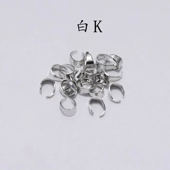 New 50Pcs/Lot Silver Color Pendant Pinch Bail Clasps Necklace Hooks Clips Connector For DIY Jewelry Making Findings - Image 6