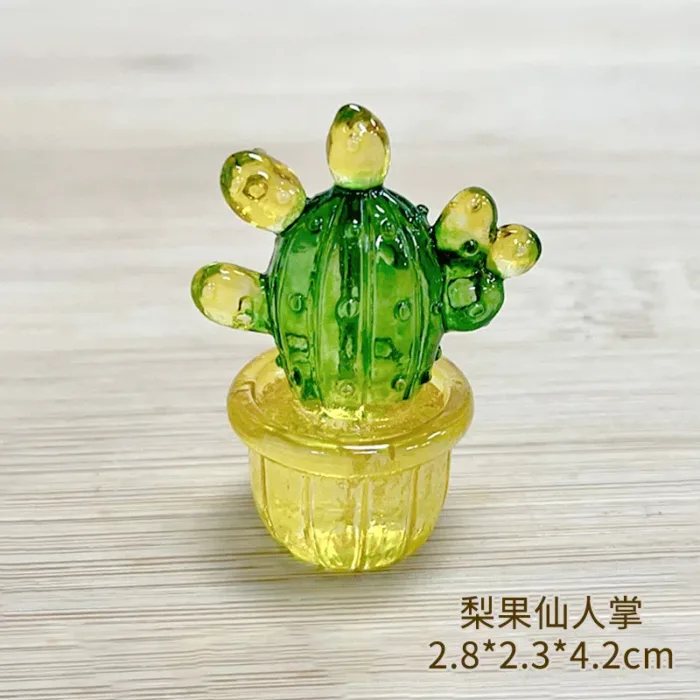 Creative Simulation Cactus Plant Decor Transparent Fleshy Car Computer Decoration Ornaments Decorative Crafts Home Accessories - Image 9