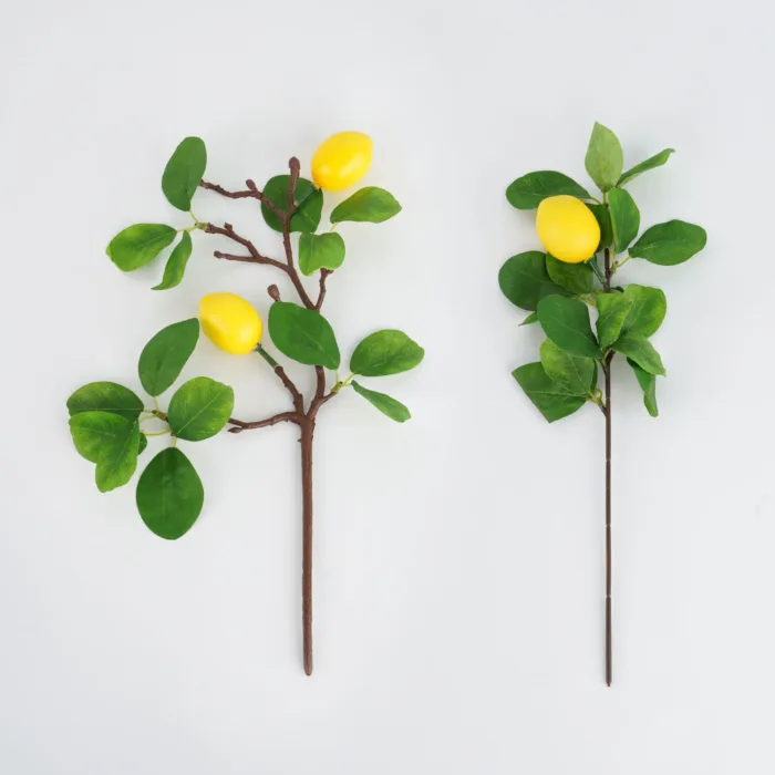 Real looking Yellow Lemon fruit with fake leaves Artificial flowers for Hotel Home decor flores artificiales - Image 2