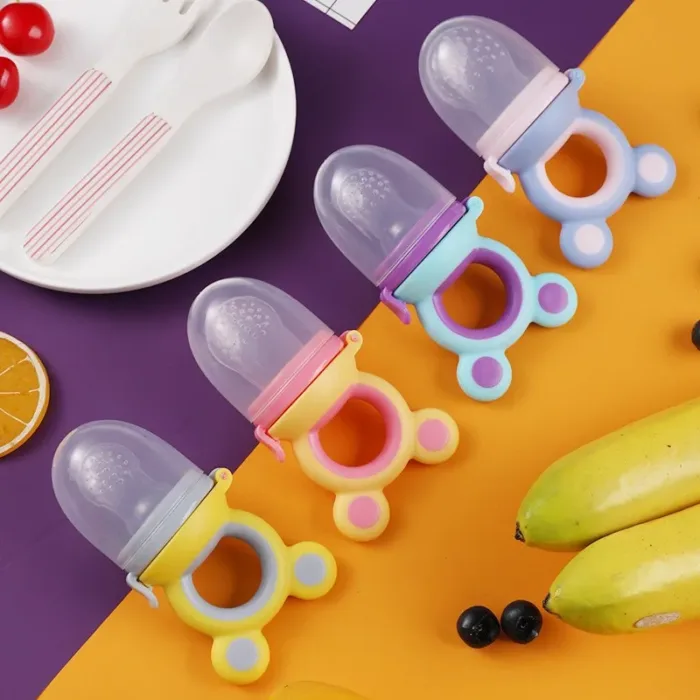 Baby Feeder Silicone Fresh Food Nibbler Kids Boy Girl Bear Ear Fruit Feeding Safe Infant Baby Supplies Nipple Soother Bottles - Image 5
