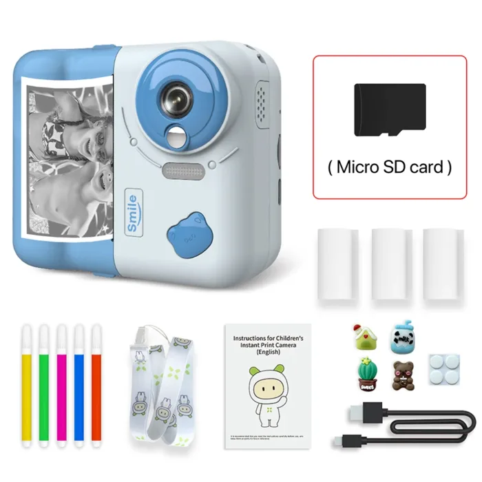 9IMOD Kids Camera Instant Print Camera 2.4 inch 1080P Children Digital Photo Video Camcorder Toys with 10X Digital Zoom TF Card - Image 15