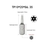 1 Inch TP10 15 20 25 30 35 Security Torx Screwdriver Bit Set 1/4 Inch 6.35mm Hex Shank Electric Screwdriver Bits For Power Tools - Image 2