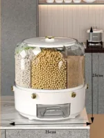 Large Food Storage Container 360° Rotating Rice Grain Dispenser Sealed Dampproof Cereal Storage Box with Lid Kitchen Rice Barrel - Image 9