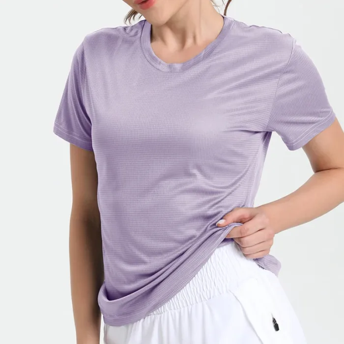 Women's Solid Color Ultralight Quick Dry Sport T-Shirt,Breathable Lightweight  ,Running Gym Compression Shirt - Image 10