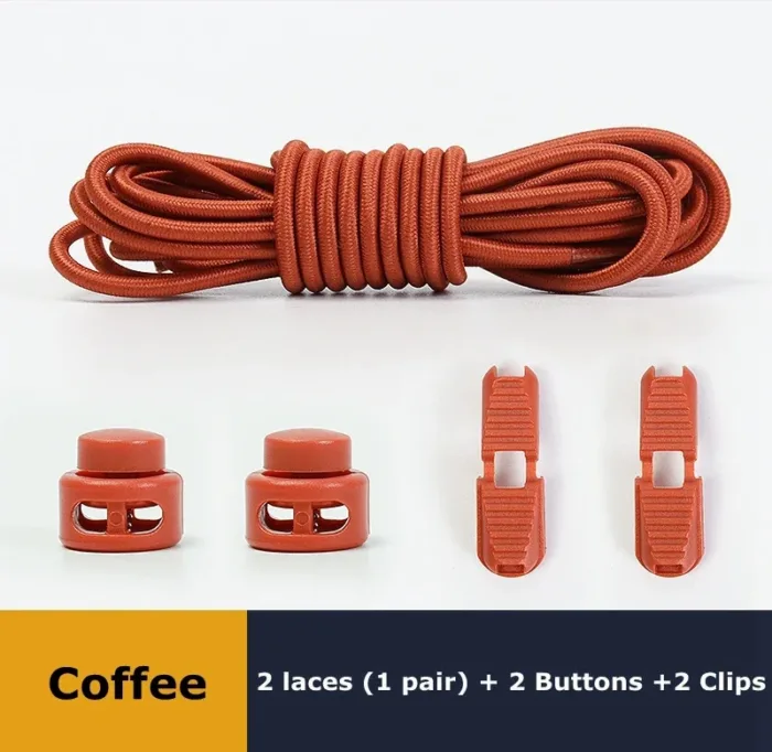 No Tie Shoe Laces Suitable for All Shoes Round Spring Lock Elastic Shoelaces Quick Wear in 1 Second Hiking Sports Lazy Shoelace - Image 13