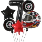 6PCS Motor Helmet Balloon Wheel Tire Racing Balloons Birthday Decor Boys Race car Dirt Bike Motorcross Hot Wheel Party Supplies - Image 10