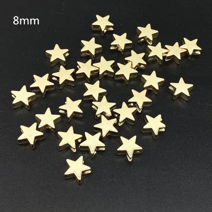 50Pcs/lot about 8mm Star Love Heart Gold Color Loose Spacer CCB Acrylic Beads DIY Jewelry Making Findings Charm - Image 8