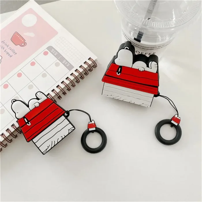 MINISO Snoopy Earphone Case for Airpods Pro 1 2 3 Cartoon Silicone Wireless Bluetooth Earbuds Protective Cover With Lanyard - Image 2