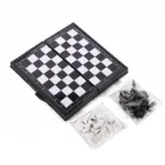 Mini Magnetic Chess Set Folding Magnetic Plastic Chessboard Board Game Portable Kid Education Toy Portable Outdoor Strategy Game - Image 3