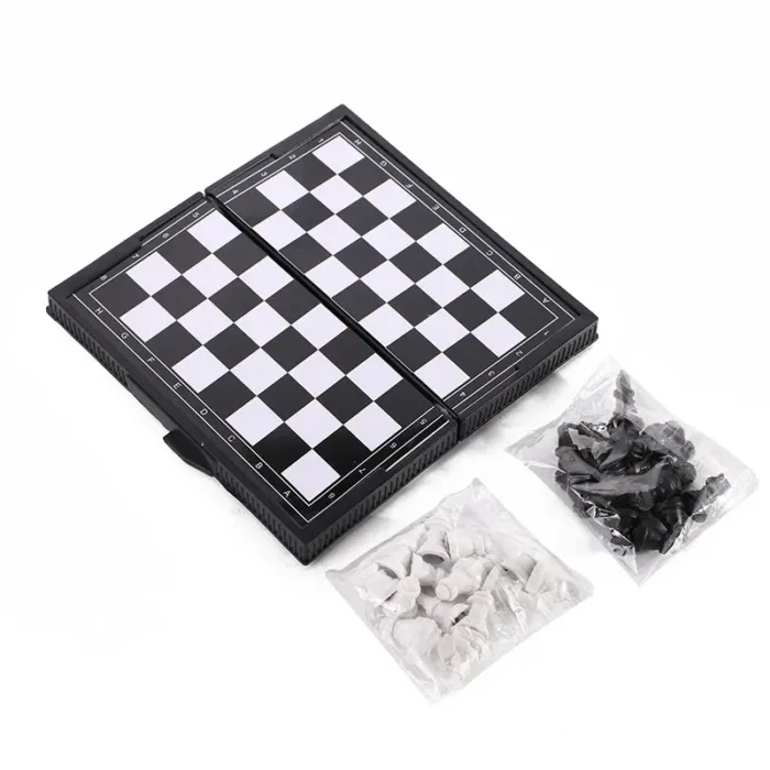 Mini Magnetic Chess Set Folding Magnetic Plastic Chessboard Board Game Portable Kid Education Toy Portable Outdoor Strategy Game - Image 3