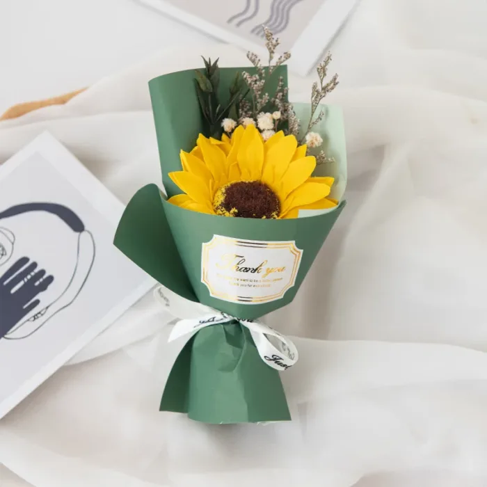 Artificial Soap Flower Rose Bouquet Gift Bags Valentine'S Day Birthday Gift Wedding Home Decor 3 Heads Rose Soap Bouquet Gift - Image 11