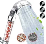 3 Functions High Pressure SPA Shower Head Water Saving Handheld Rainfall Bathroom Accessory Anion Filter Shower
