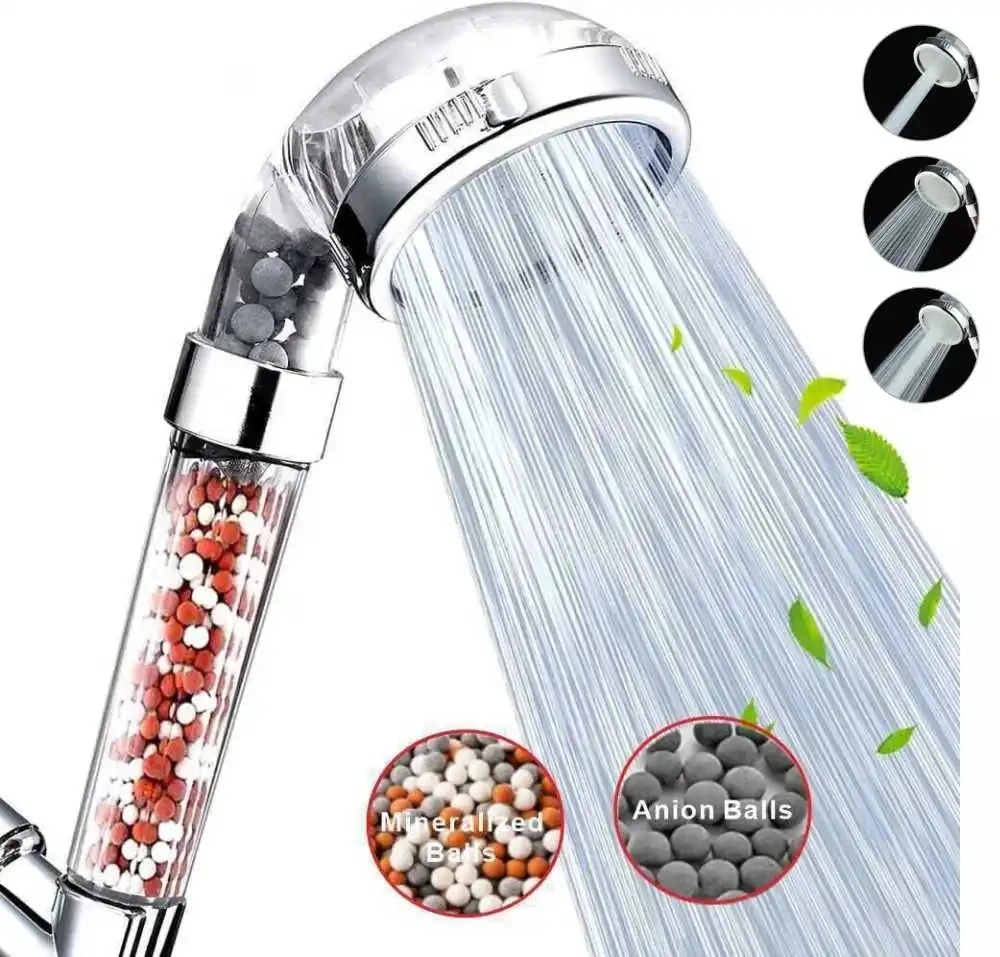 S587a1cc0dd73483a88d8c127e5c8d184M.webp 3 Functions High Pressure SPA Shower Head Water Saving Handheld Rainfall Bathroom Accessory Anion Filter Shower - Image 1