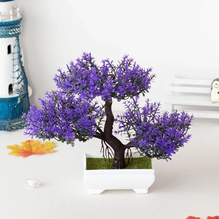 Artificial Plastic Plants Bonsai Small Tree Pot Fake Plant Potted Flower Garden Arrangement Ornaments Room Home Table Decoration - Image 20