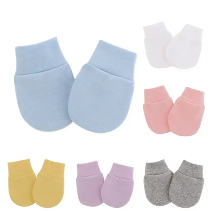 2PCS Baby Anti Scratching Soft Cotton Gloves Newborn Protection Face Scratch Anti-Grab Mittens Kids Infant Handguard Supplies - Image 1