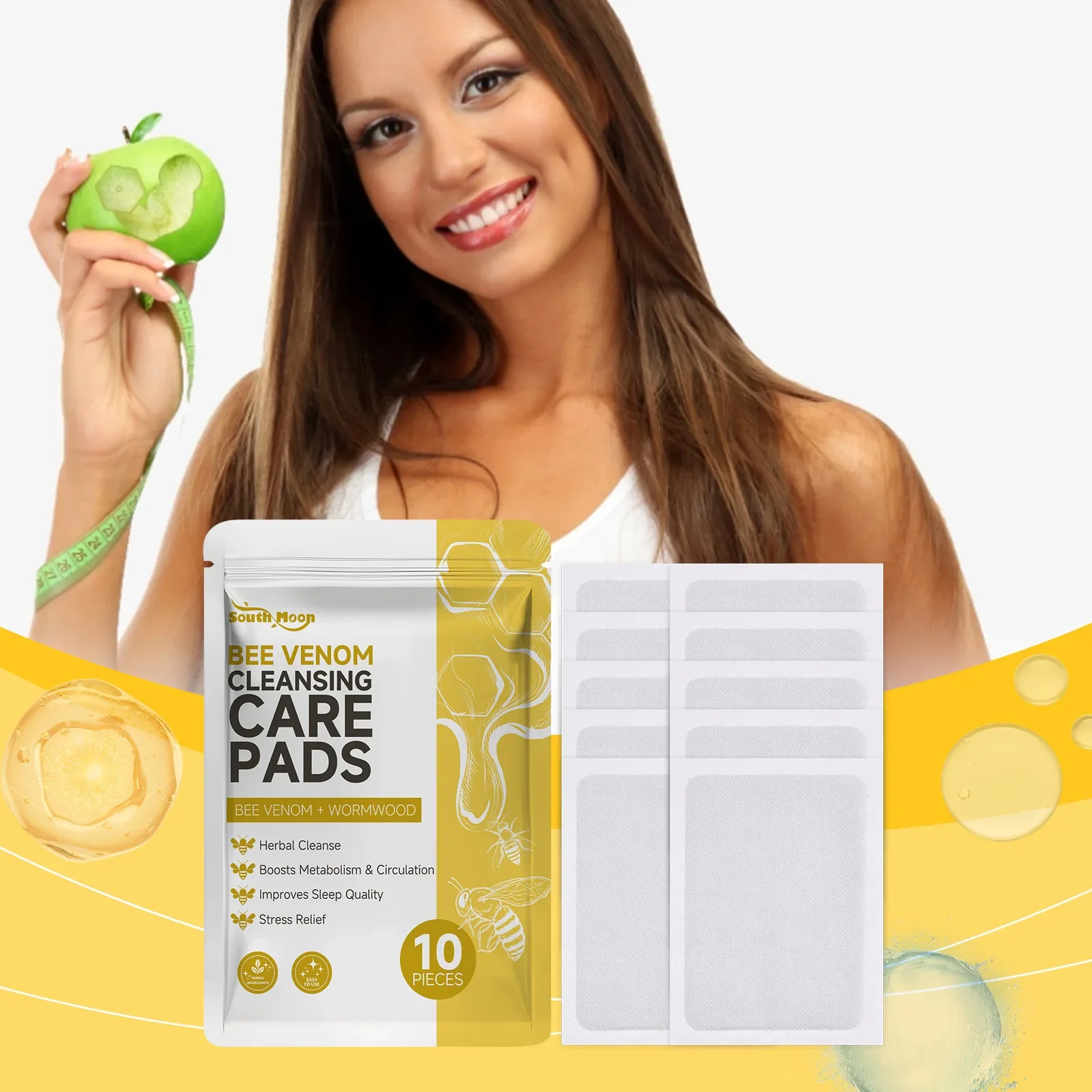 S59cd34f0d9f14860944409d2dac35f33O.webp Bee Venom Foot Care Gentle Cleaning Foot Dry Moisturizing Moisturizing Care Towel Cleansing Care Pads Improve Sleep Quality - Image 1