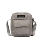 Women Corduroy Shoulder Bags Striped Cloth Fabric Handbags Casual Zip Tote Canvas Crossbody Bag Cute Shopping Bag for Ladies - Image 8