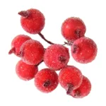 10pcs Mini Apple Fake Fruit glass Berries Artificial pomegranate red cherry Bouquet Stamen Christmas Apple Decorative - Image 4