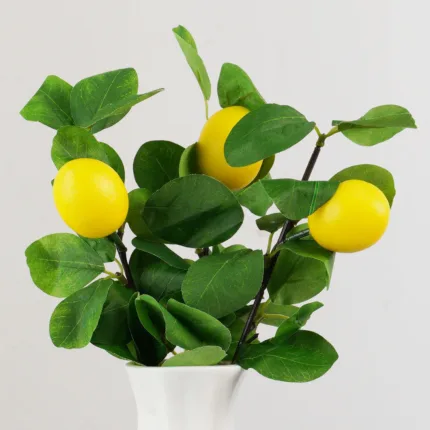 Real looking Yellow Lemon fruit with fake leaves Artificial flowers for Hotel Home decor flores artificiales