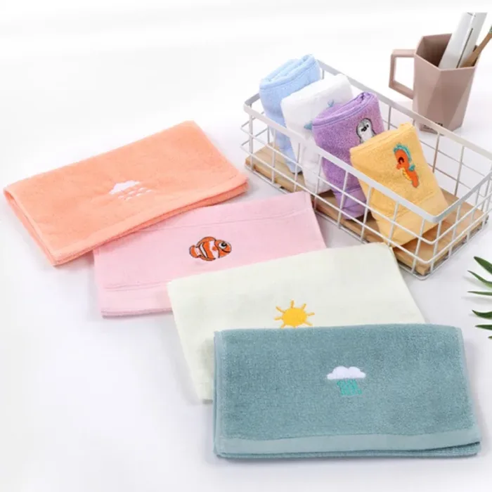 25*50cm Children Towels Baby Face Towel Soft Embroidered Absorbent Cotton Bath Towels for Newborn Kids Handkerchief Shower Stuff - Image 3